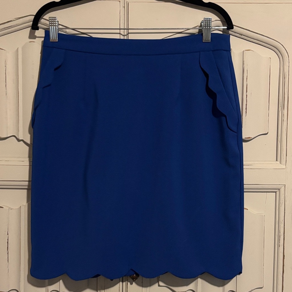 Brixon Ivy Royal Blue Scalloped Mini Skirt